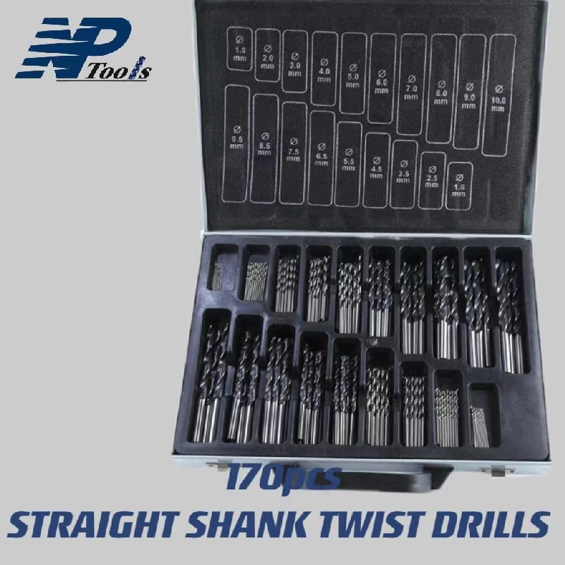 170pcs Straight Shank Twist Drill With Iron Box
